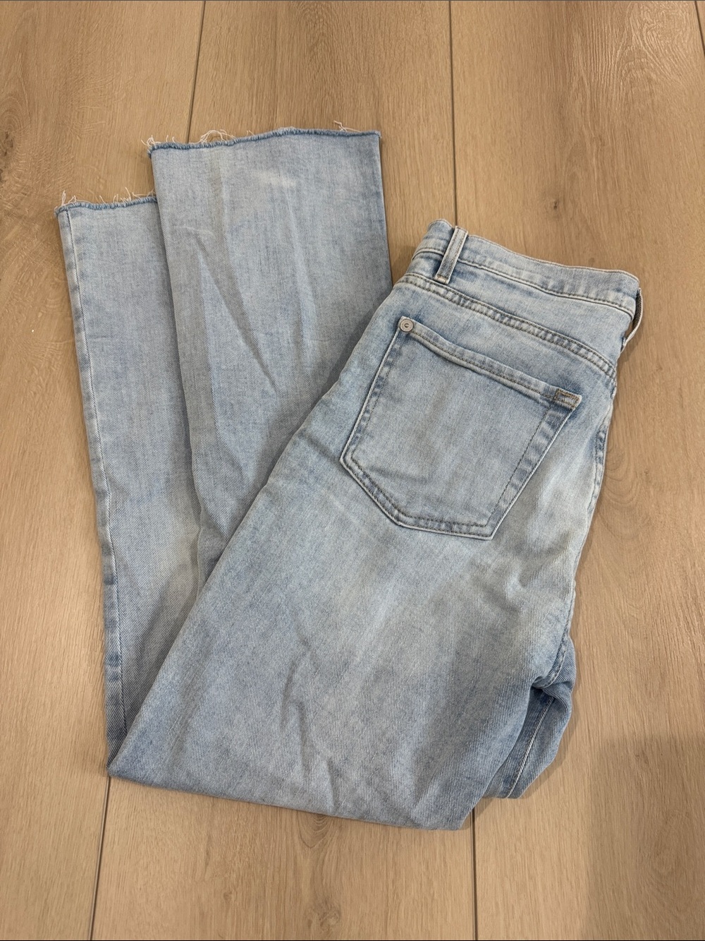 Light wash 7FAMK high waist slim kick jeans